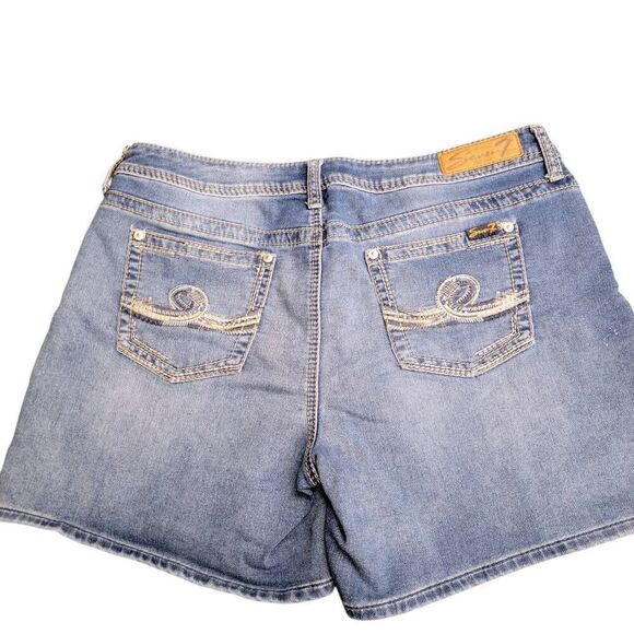 Seven 7 Brand Blue Denim Shorts - Picture 3 of 9